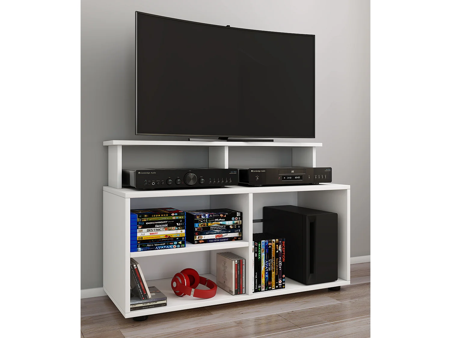 TV Furniture Balansia White H. 59 x W. 90 x D. 36 cm