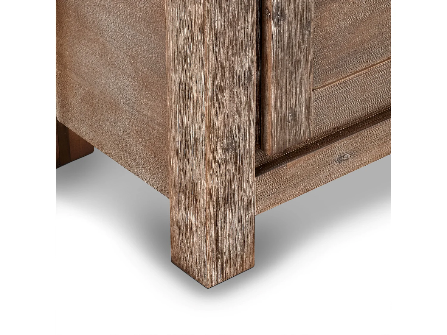 Alana Meuble TV avec 2 portes et une étagère, en bois d'acacia, teinté brun. Livré monté prêt à l'emploi.