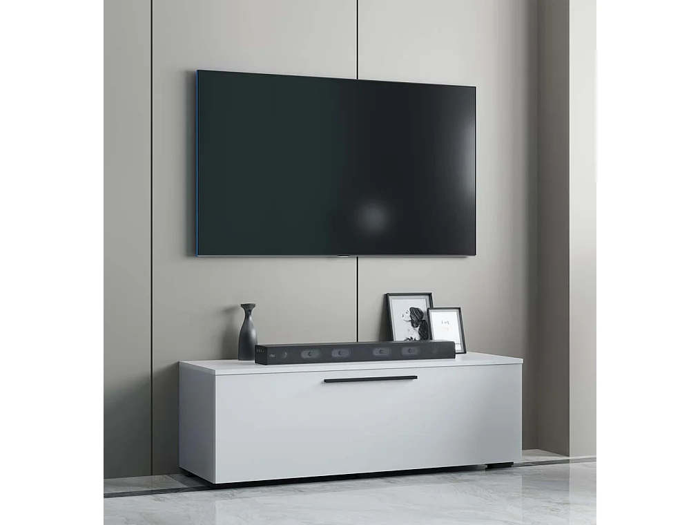 TV Furniture Arila White H. 39 x W. 115 x D. 40 cm