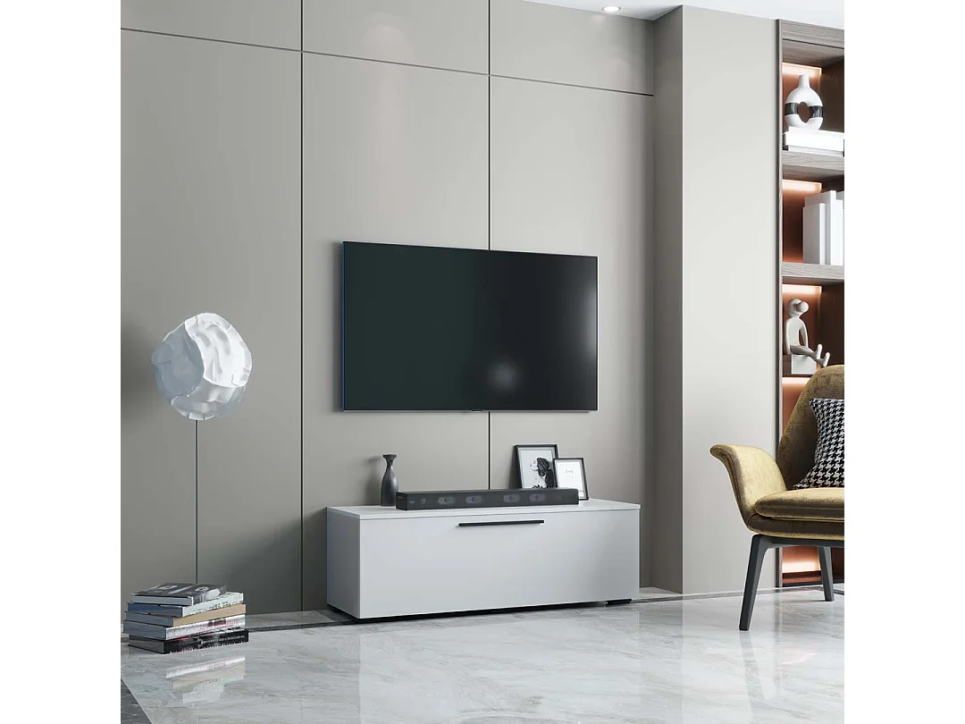 TV Furniture Arila White H. 39 x W. 115 x D. 40 cm