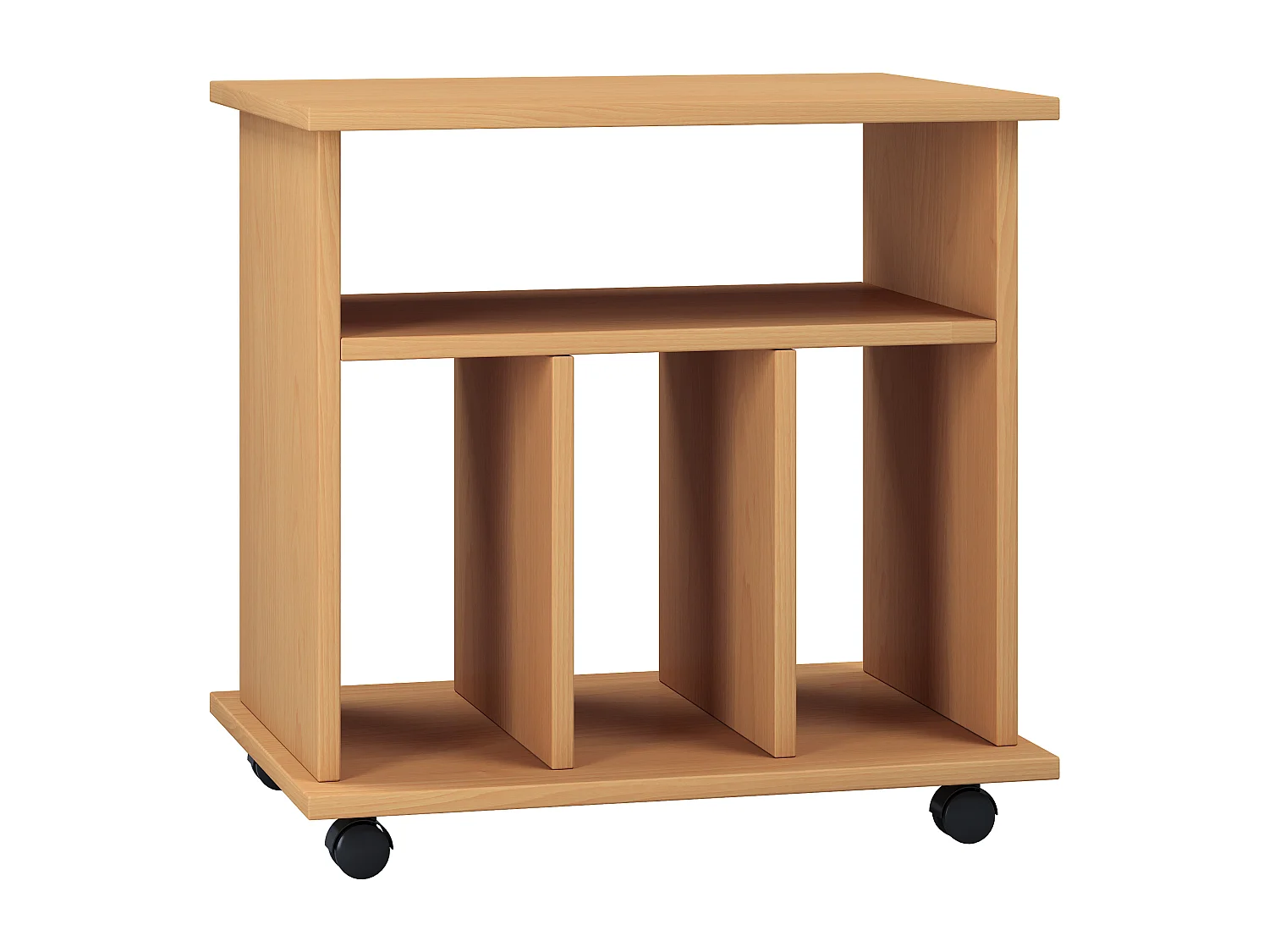 Mesa lateral de madeira VCM | Mesa de centro simples | Rodízios Sofáticos | Dimensões aprox. A. 59 x L. 60 x P. 45 cm | mesa de café rollbar - Tabina (faia)