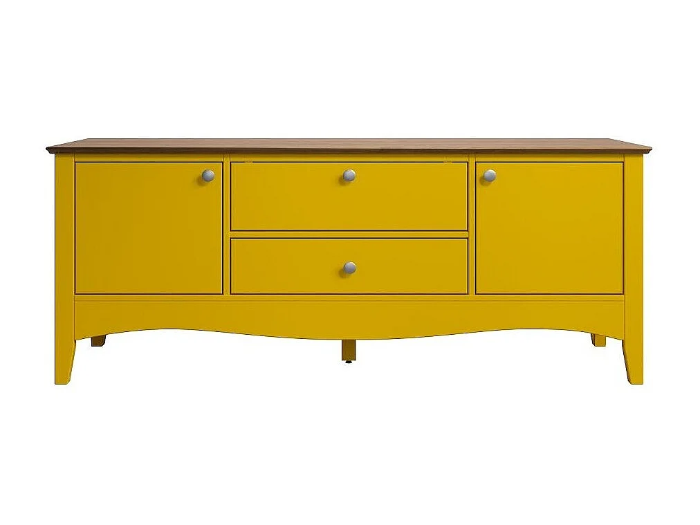 Elisa geel en licht hout tv-meubel met 3 deuren en 1 lade