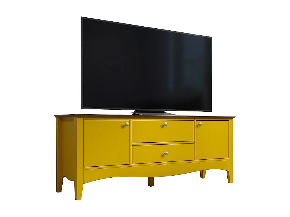 Elisa geel en licht hout tv-meubel met 3 deuren en 1 lade