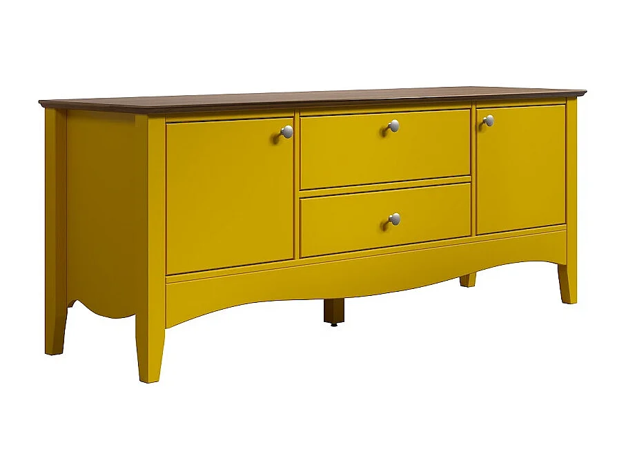 Elisa geel en licht hout tv-meubel met 3 deuren en 1 lade