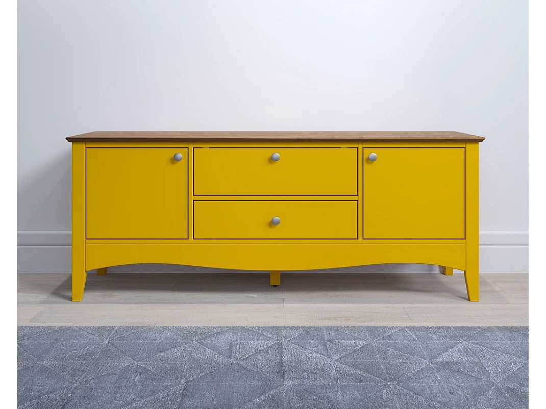 Elisa geel en licht hout tv-meubel met 3 deuren en 1 lade