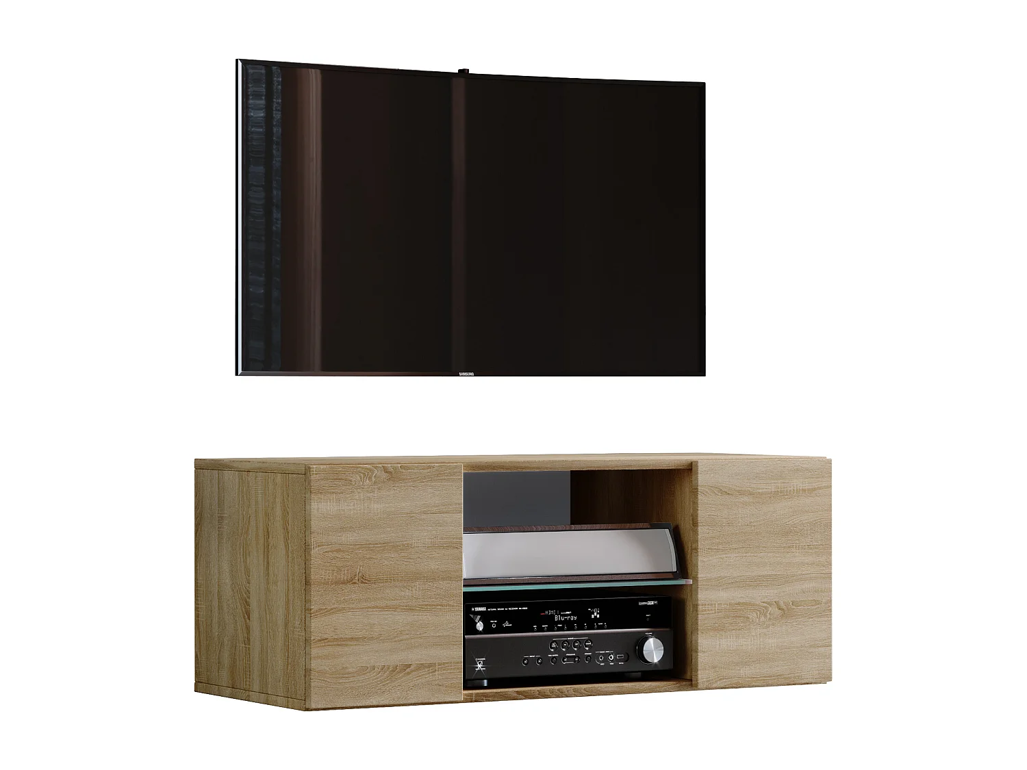 Móveis de TV VCM | Placa de parede | Pendura Lowboard | Dimensões A. 40 x L. 115 x P. 36 cm | Armário de parede - Jusa (carvalho Sonoma)