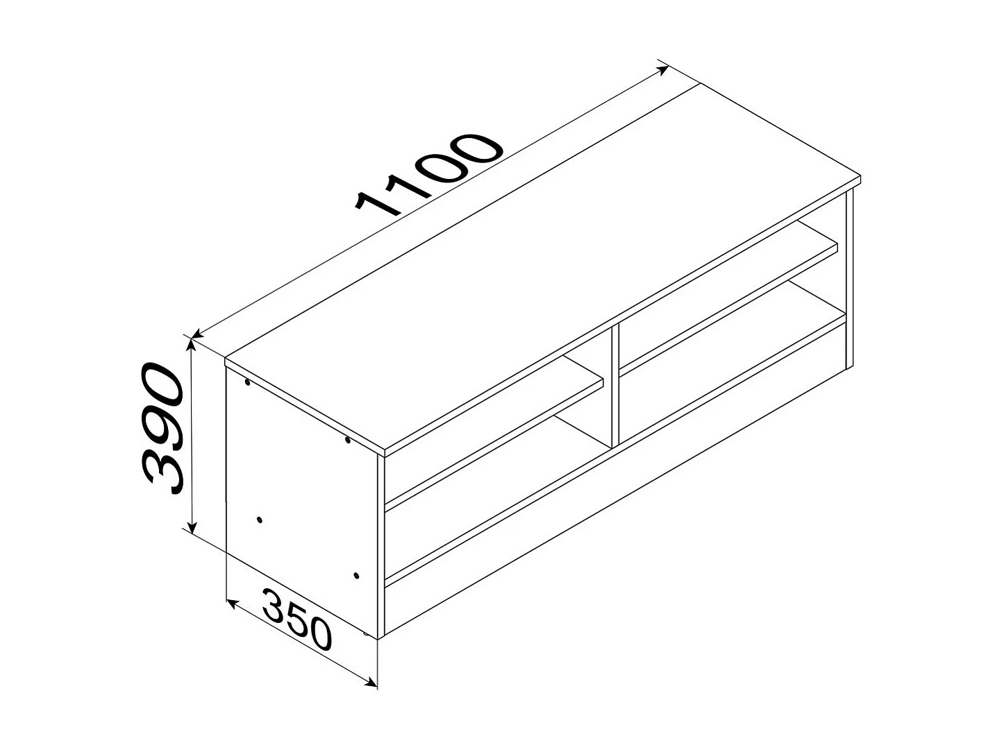 TV Furniture Balia White H. 39 x W. 110 x D. 35 cm