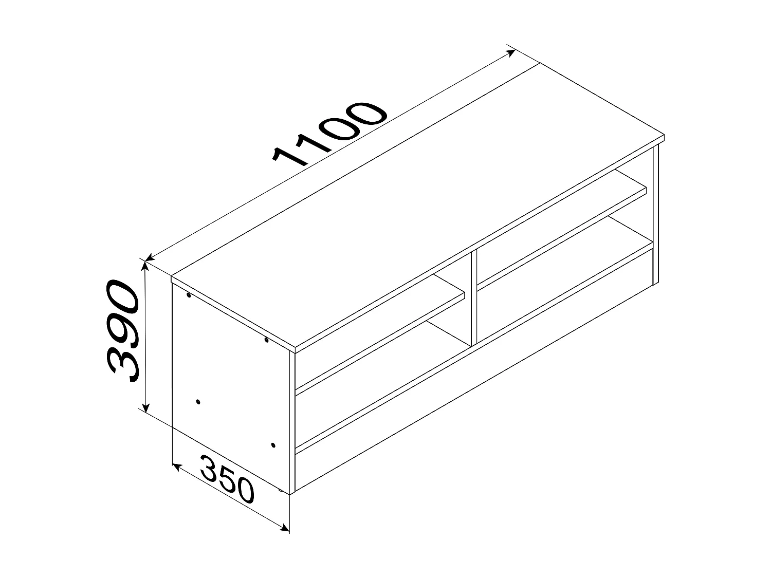 TV Furniture Balia White H. 39 x W. 110 x D. 35 cm