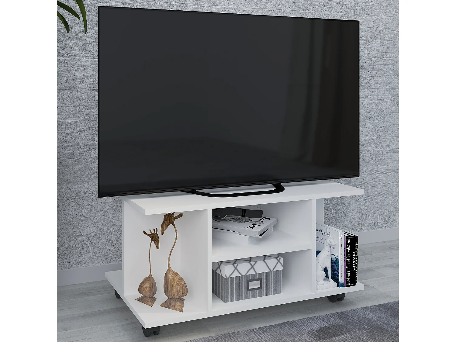 TV Furniture Findalo White H. 40 x W. 80 x D. 40 cm