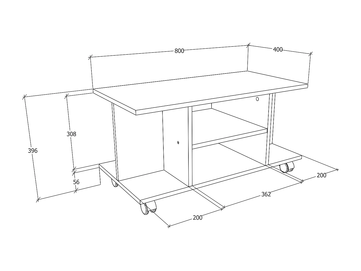 TV Furniture Findalo White H. 40 x W. 80 x D. 40 cm