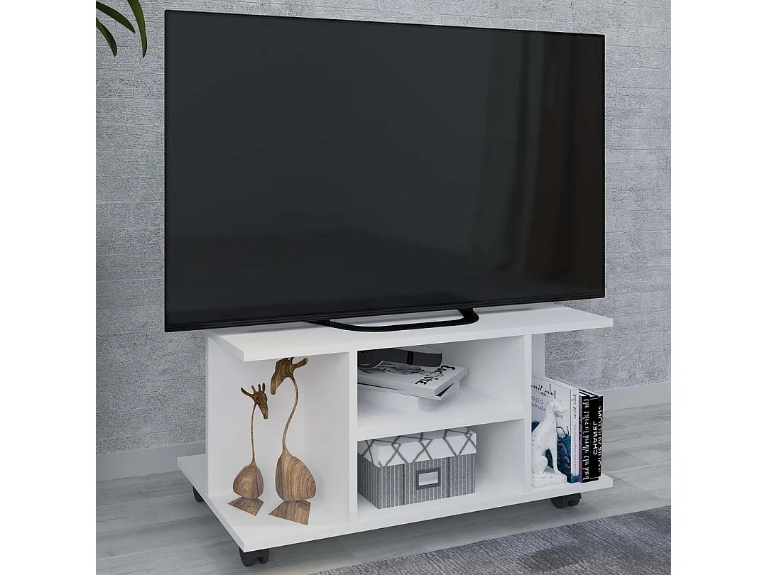 Holz TV Lowboard Fernsehregal Rollen Findalo