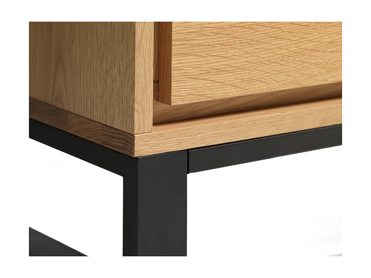 Livorno Meuble TV 1 porte, 2 espaces ouverts, 2 tiroirs, chêne, naturel.