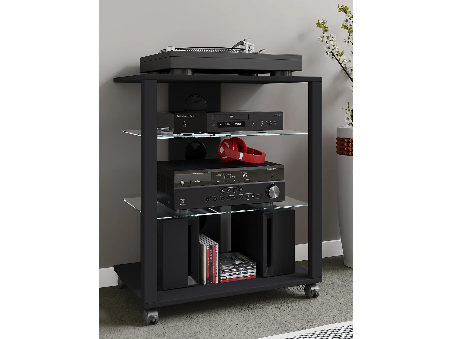 Hifi Mobili Rack Vetro Phono Folas Rolls