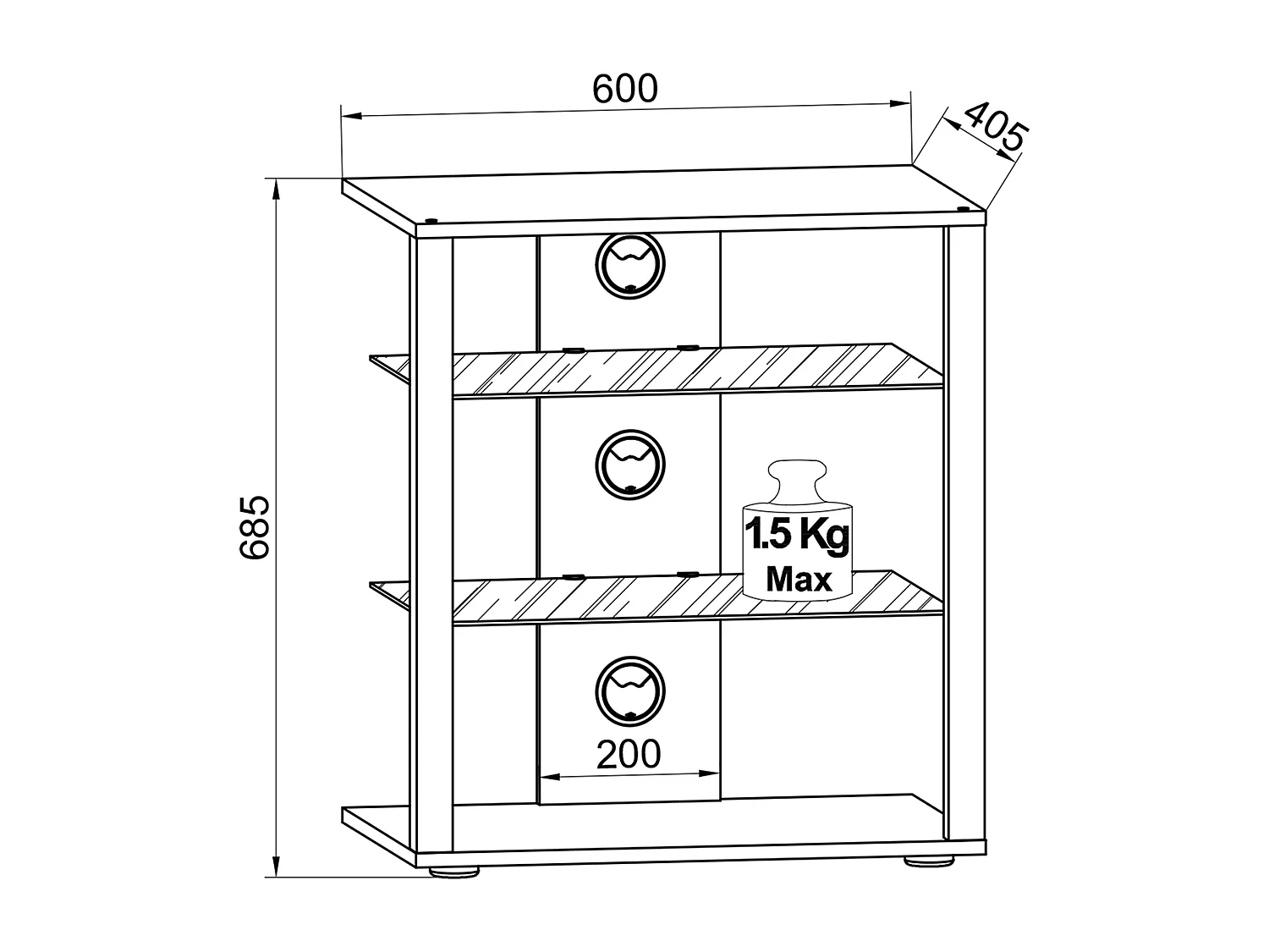 Hifi Mobili Rack Vetro Phono Folas Rolls