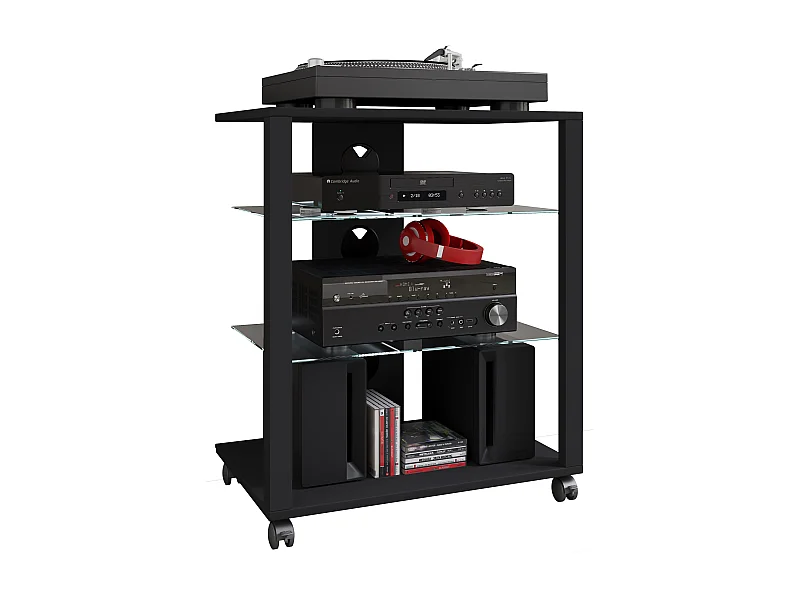 Hifi Furniture Folas Black H. 70 x W. 60 x D. 41 cm