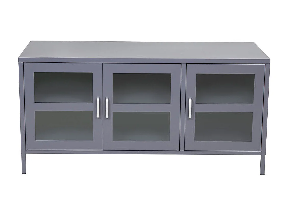 Acero TV Tisch 2 Türen, 2 Schubladen, hellgrau.