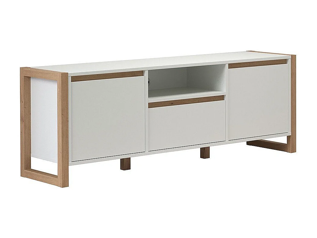 Maria TV-meubel van wit MDF en licht hout