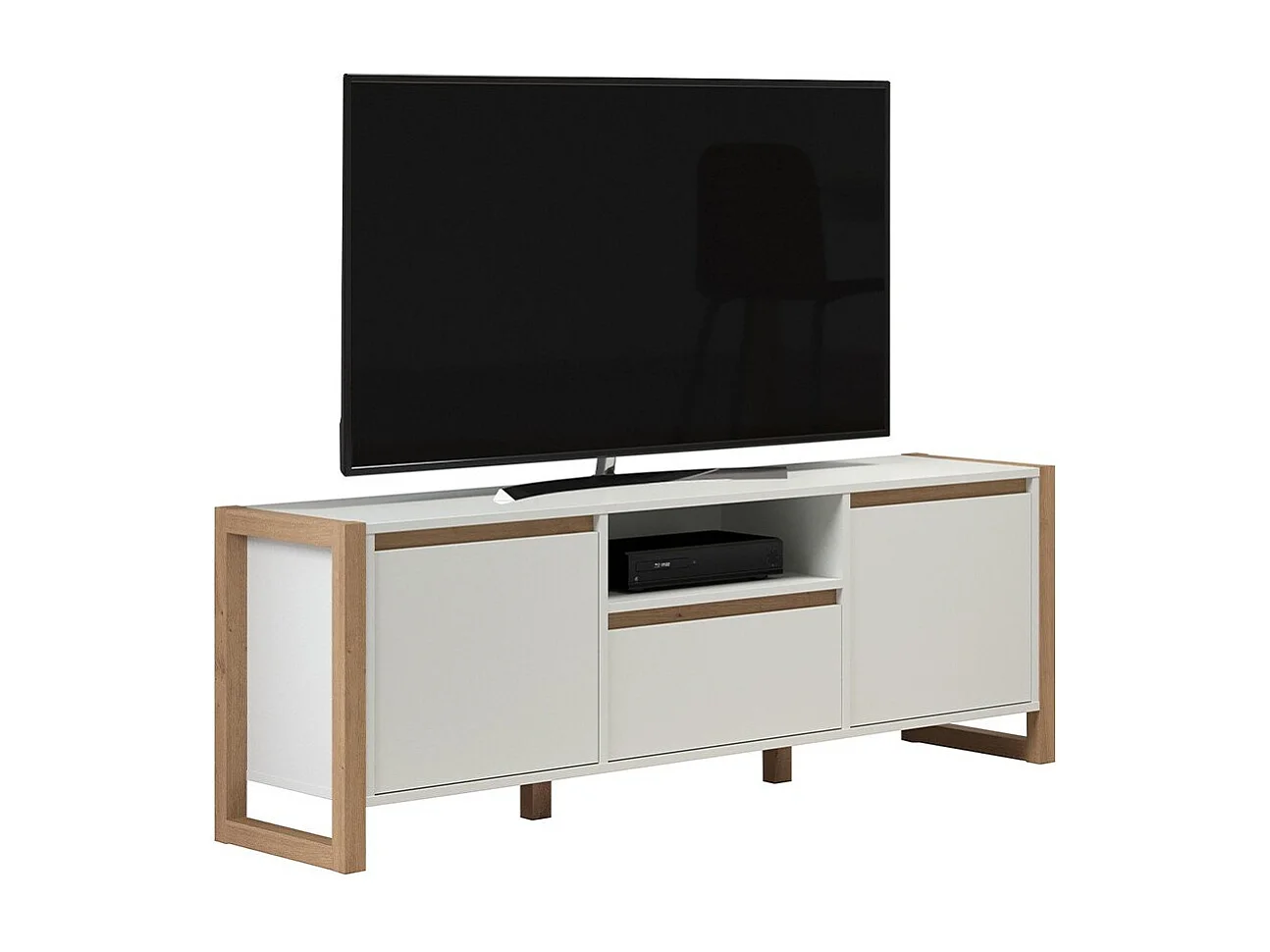 Maria TV-meubel van wit MDF en licht hout