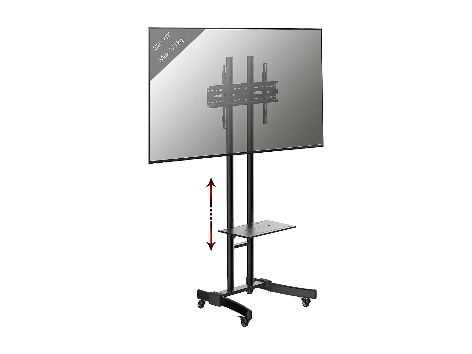 TV stand feet B-MS Black H. 190 x W. 76 x D. 66 cm