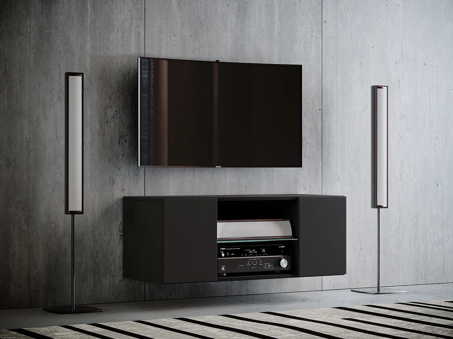 TV Furniture Jusa Black H. 40 x W. 95 x D. 36 cm