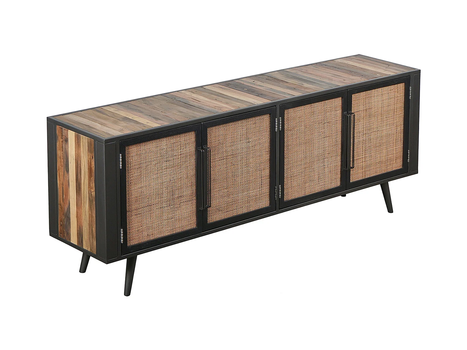 NordicRattan Meuble TV avec 4 portes, naturel.