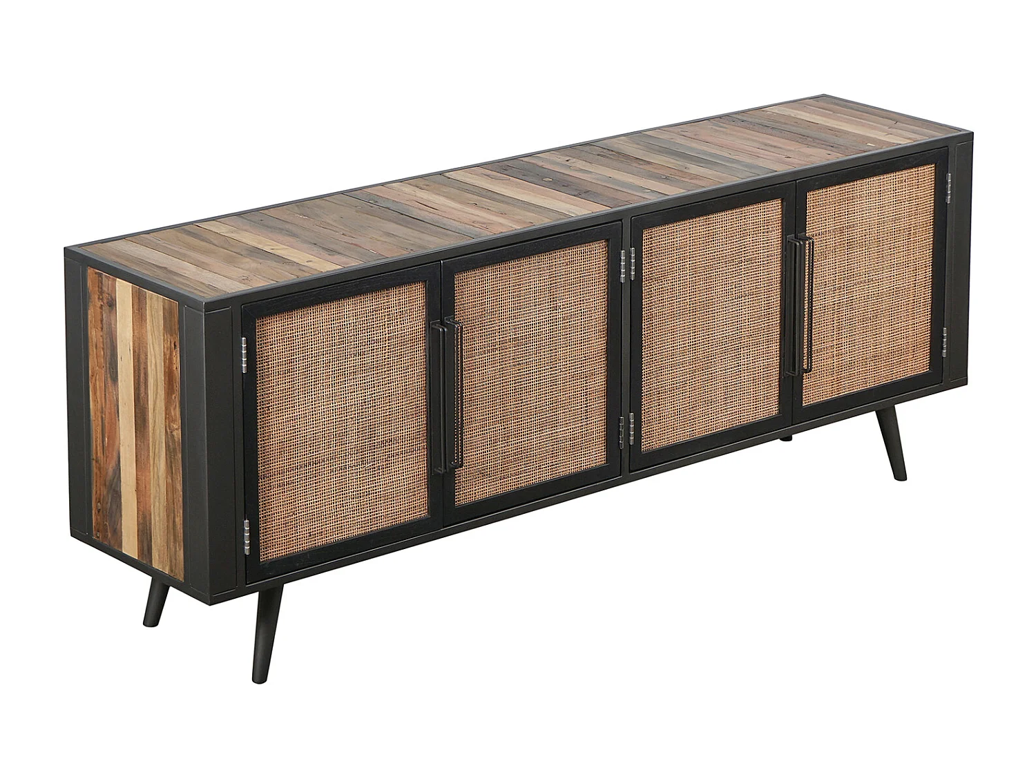 NordicRattan Meuble TV avec 4 portes, naturel.