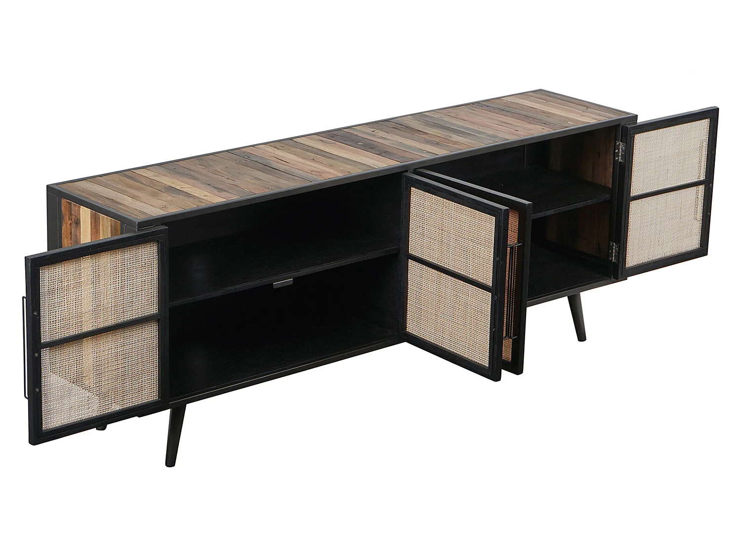 NordicRattan Meuble TV avec 4 portes, naturel.