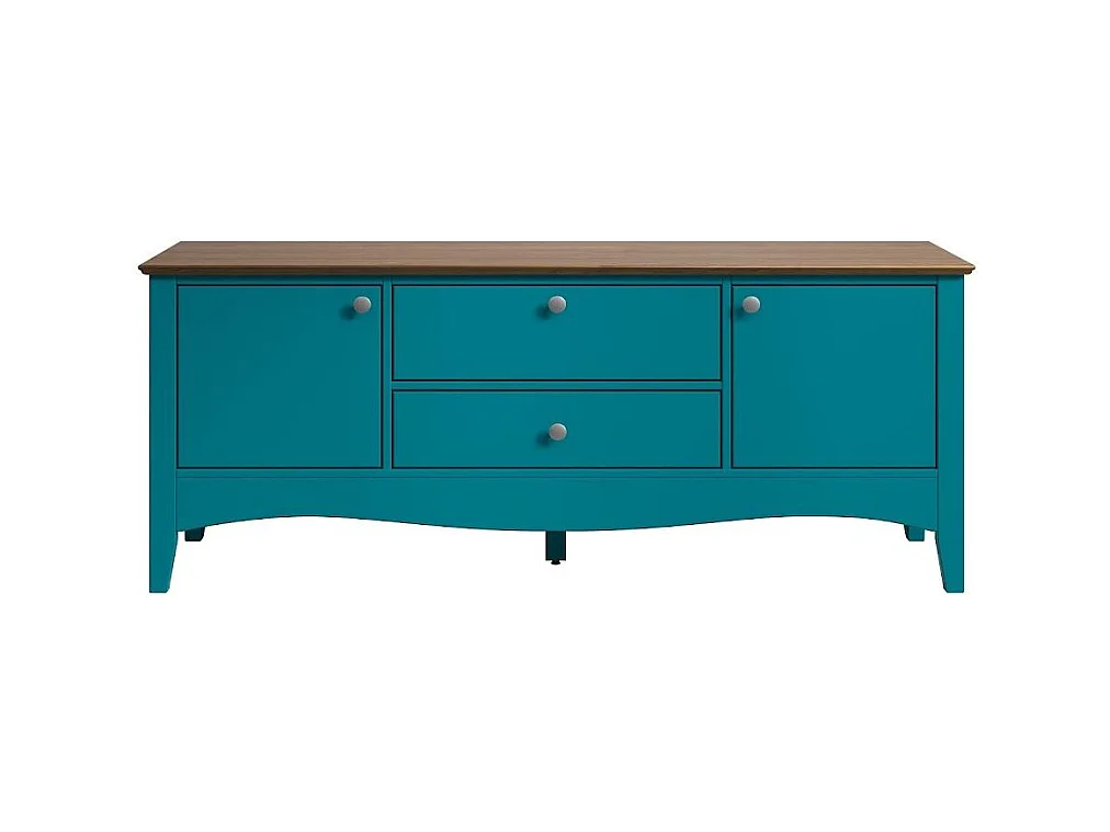 TV-meubel met 3 deuren en 1 lade in blauw en licht hout Elisa