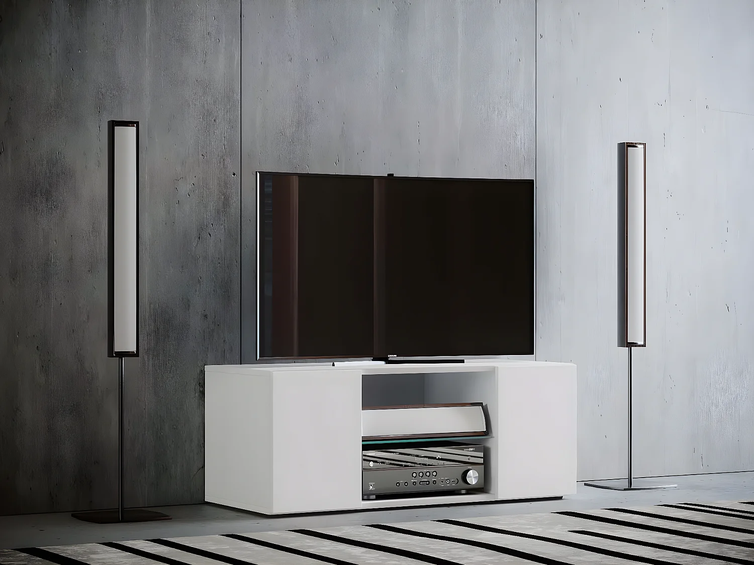 Holz TV Lowboard Möbel Fernsehschrank Lowina