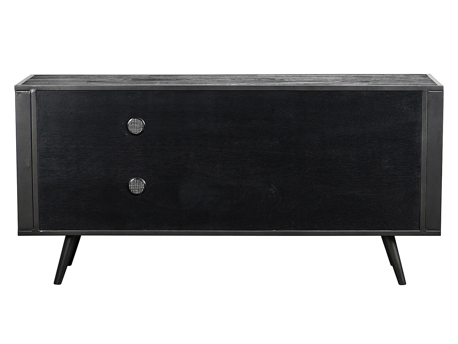 NordicMindiRattan Meuble TV avec 3 portes, noir.