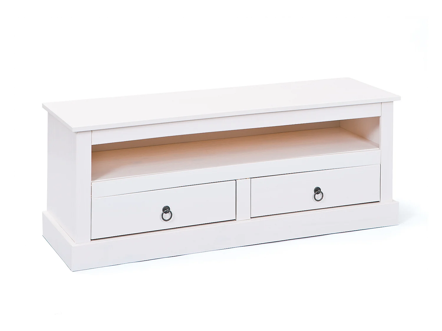 Mobile TV in pallet, 2 cassetti, 1 scomparto, bianco.