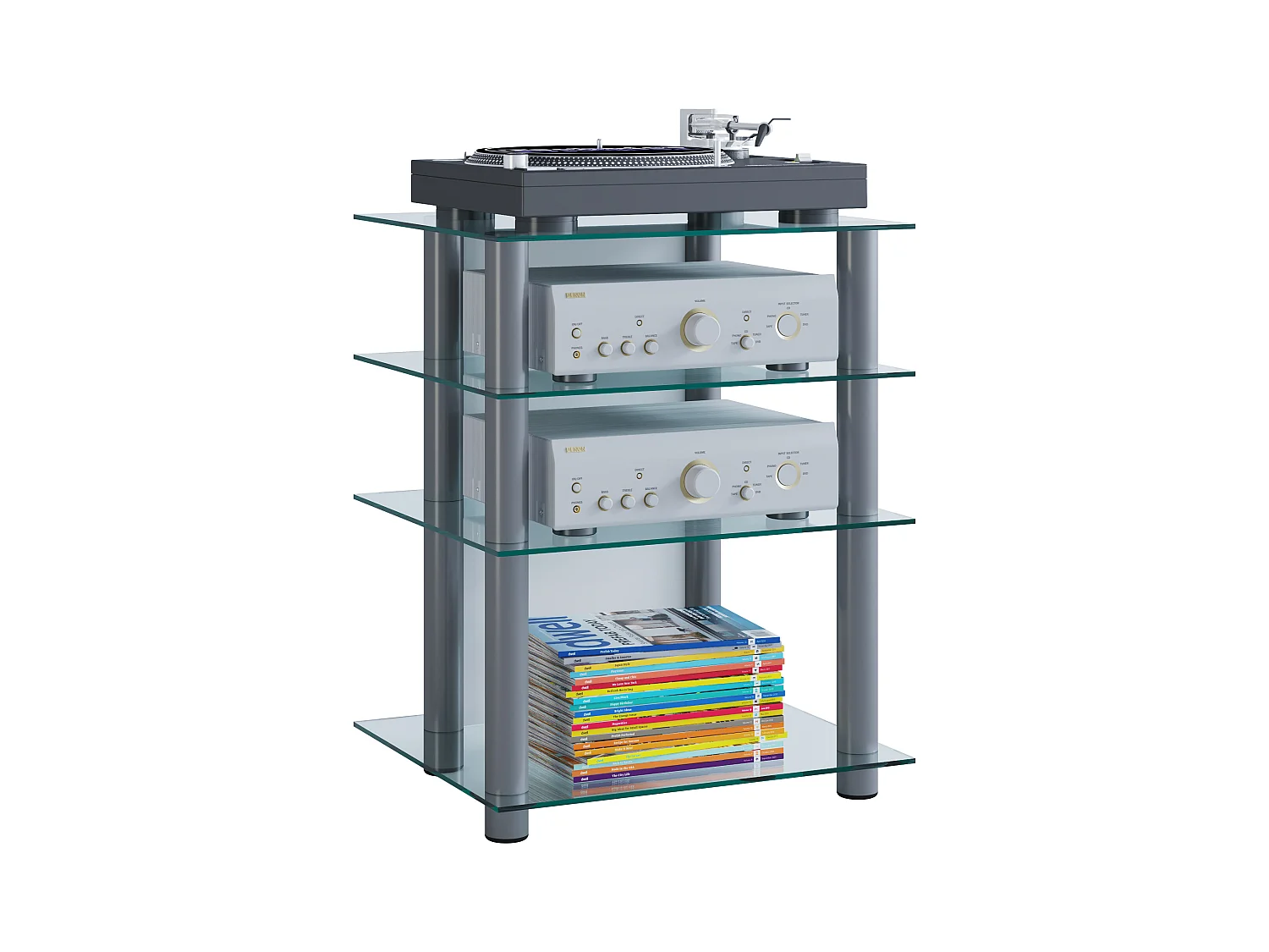 Hifi Furniture Bilus Clear glass H. 70 x W. 59 x D. 48 cm