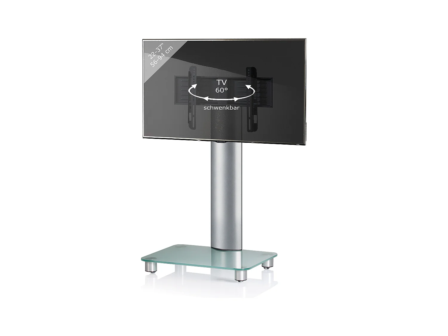 TV stand feet Bilano Matte glass H. 100 x W. 60 x D. 44 cm