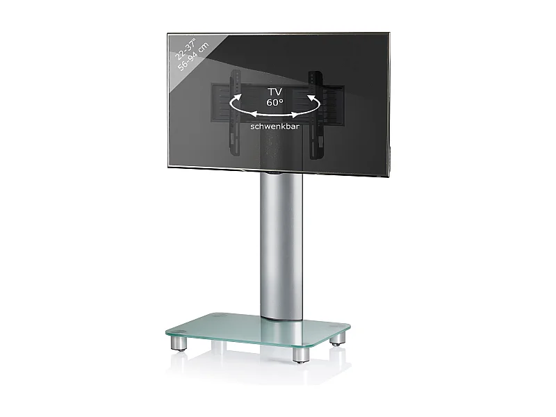 TV Stand Rack Alu Glass Rolls Bilano