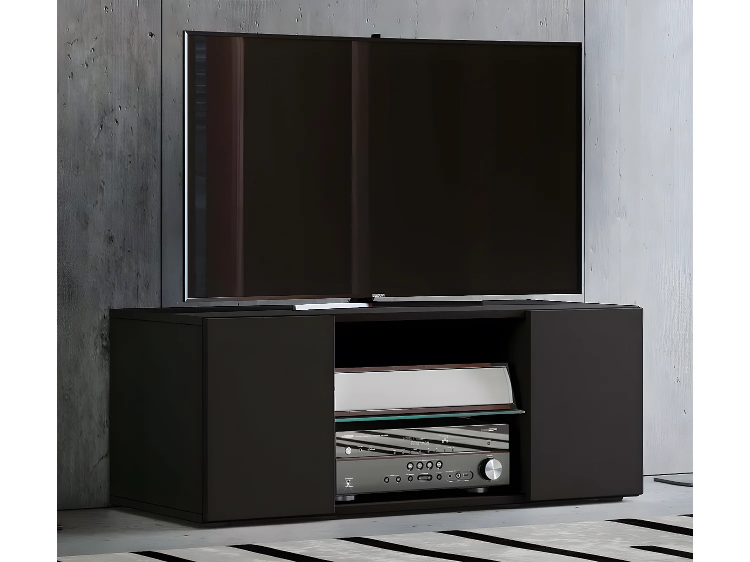 TV Furniture Lowina Black H. 40 x W. 95 x D. 36 cm