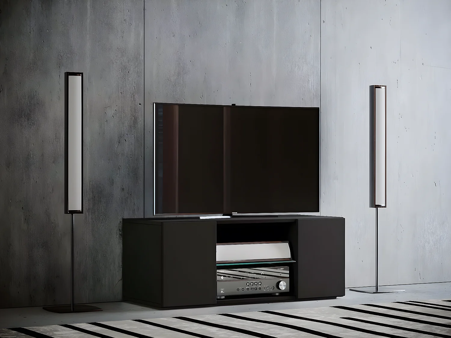 Holz TV Lowboard Möbel Fernsehschrank Lowina