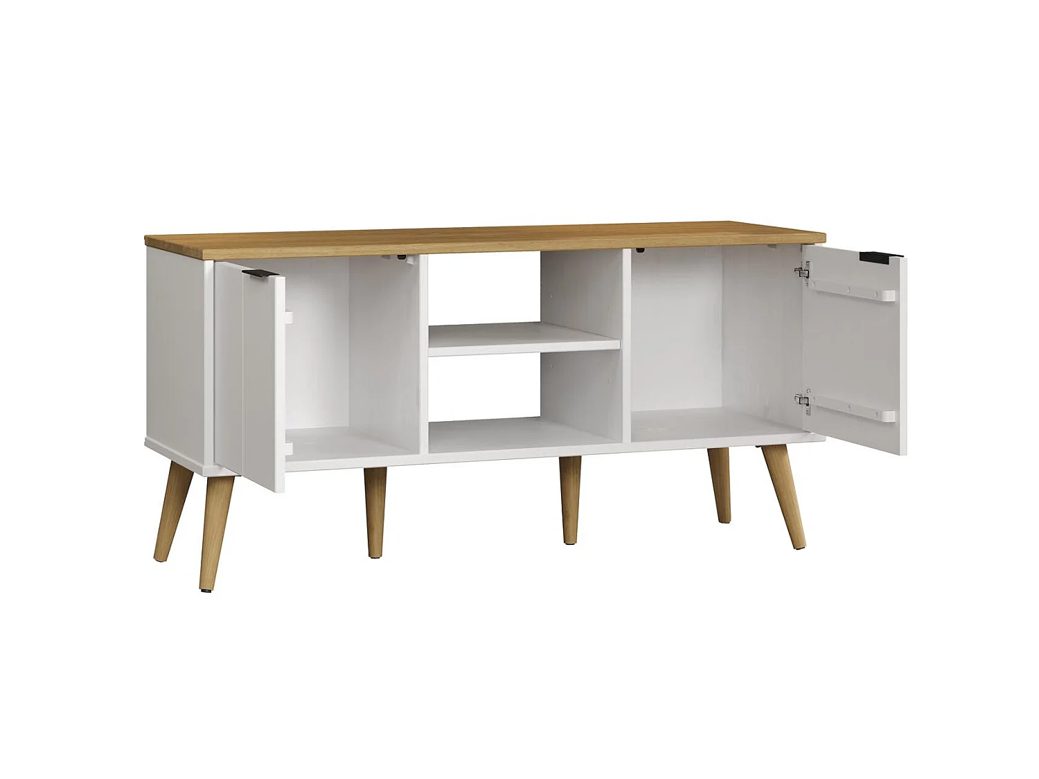 Paterno table TV blanc,miel.