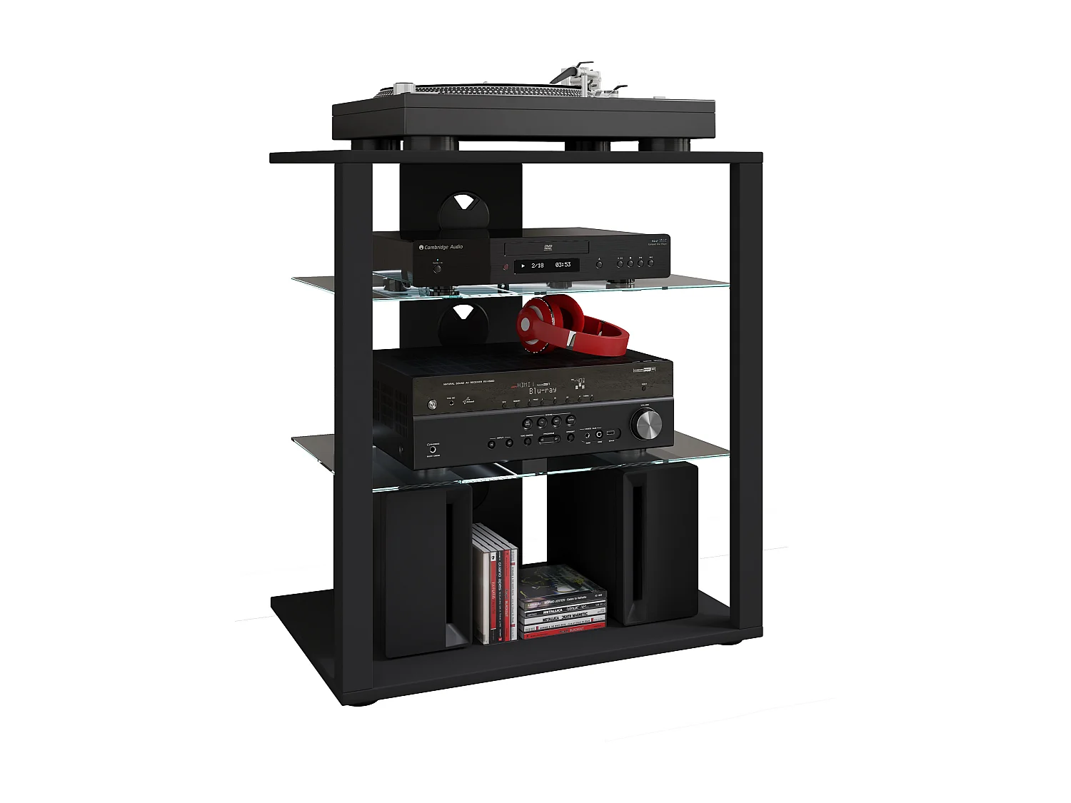 Stojak na meble Hifi Alu Glass Phono Folas