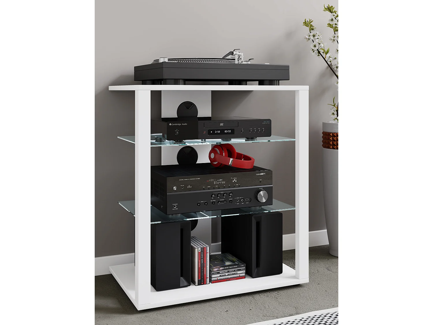 Stojak na meble Hifi Alu Glass Phono Folas