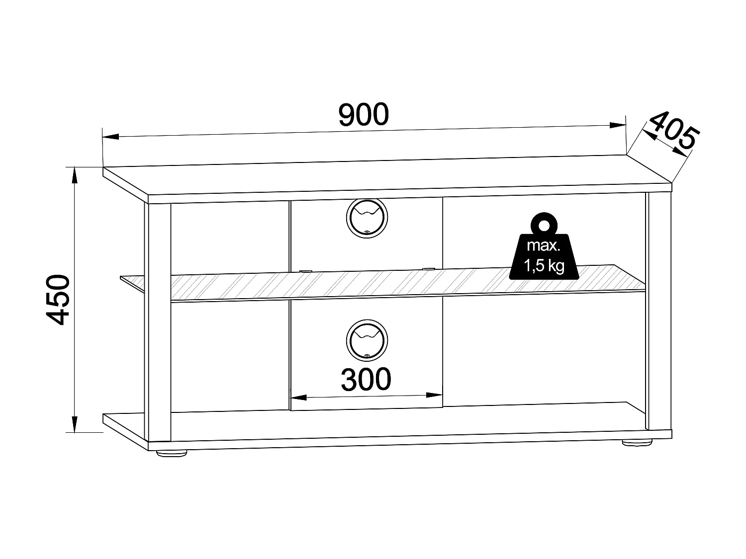 TV Lowboard Konsole Rack Folas L