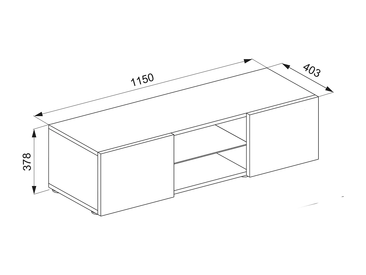 TV Wand Hänge Lowboard Fernsehschrank Jusa 115