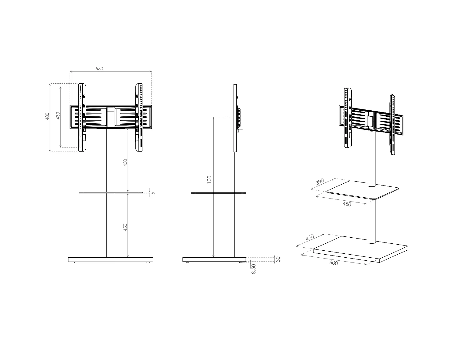 Stojak telewizyjny Fernseh Foot Stand Nalano