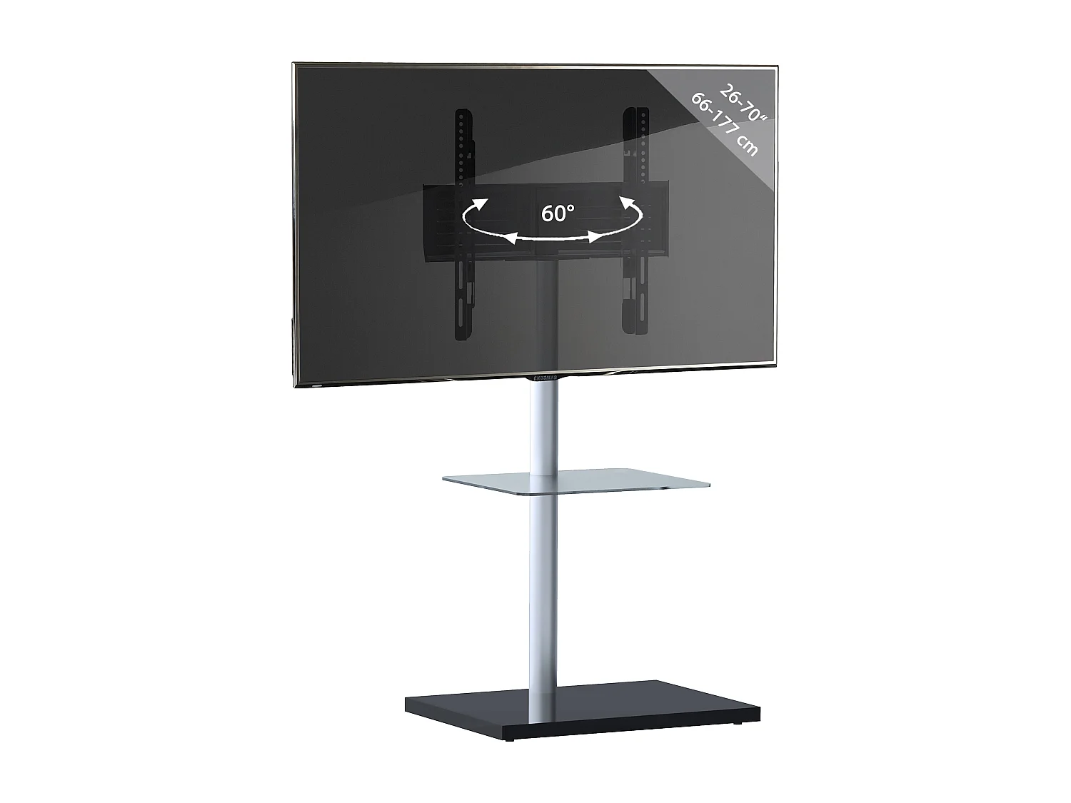 TV stand feet Nalano Black H. 100 x W. 60 x D. 45 cm