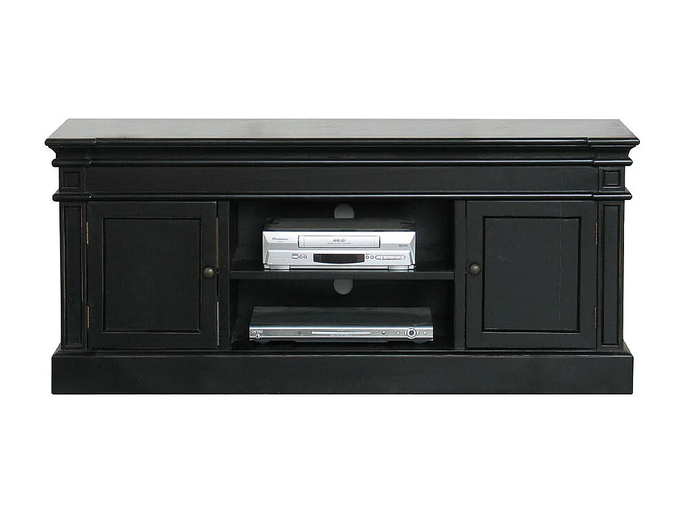 Amaretta Meuble TV largeur 137 cm, hauteur 60 cm, vintage patiné noir.