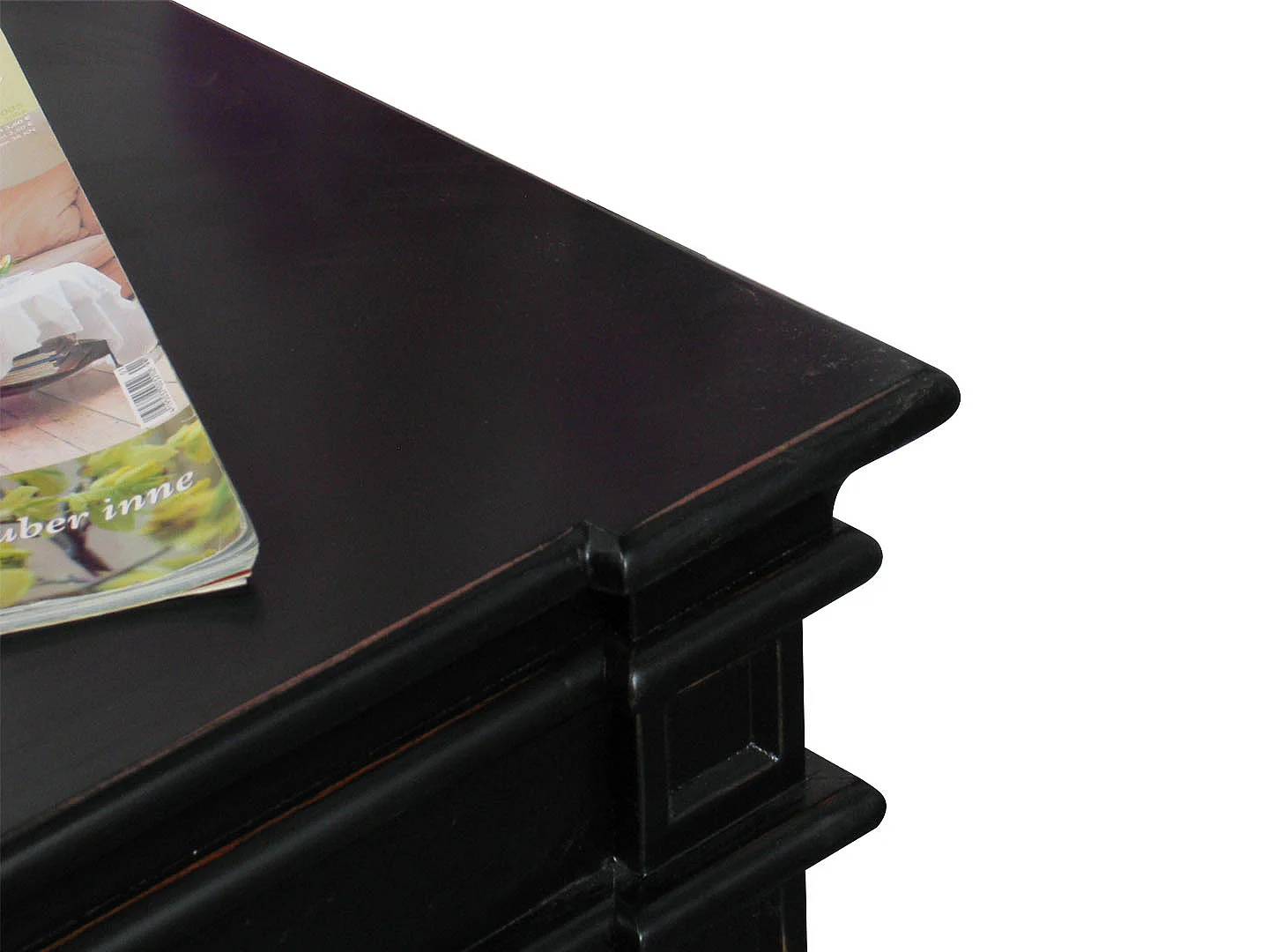 Amaretta Meuble TV largeur 137 cm, hauteur 60 cm, vintage patiné noir.