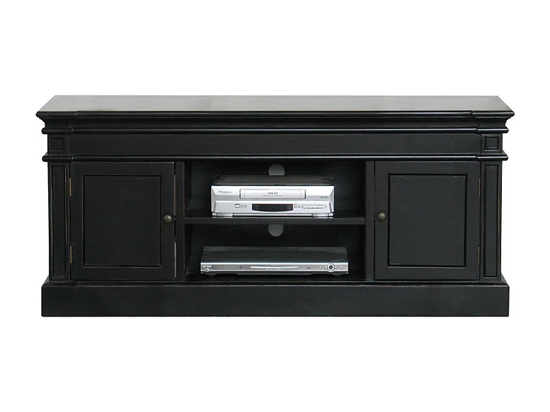 Amaretta Tv Möbel Breite 137 cm, Höhe 60 cm antik schwarz patinert.