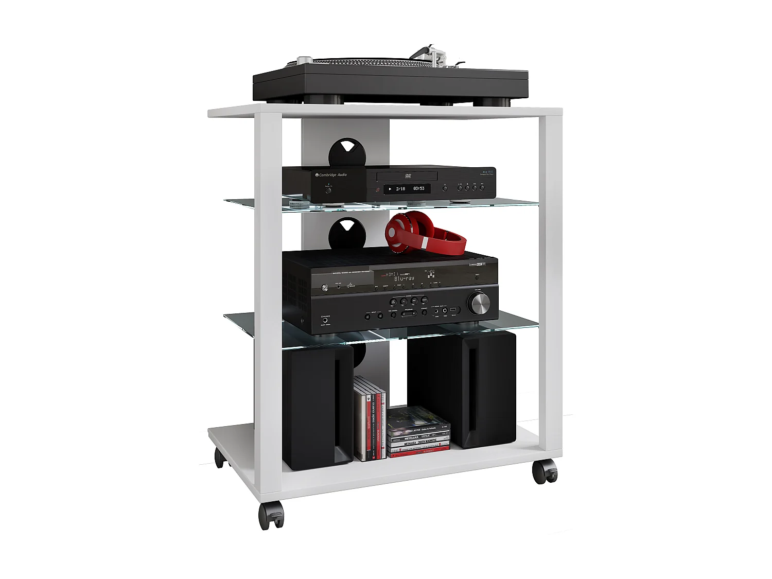 Hifi Furniture Folas White H. 70 x W. 60 x D. 41 cm