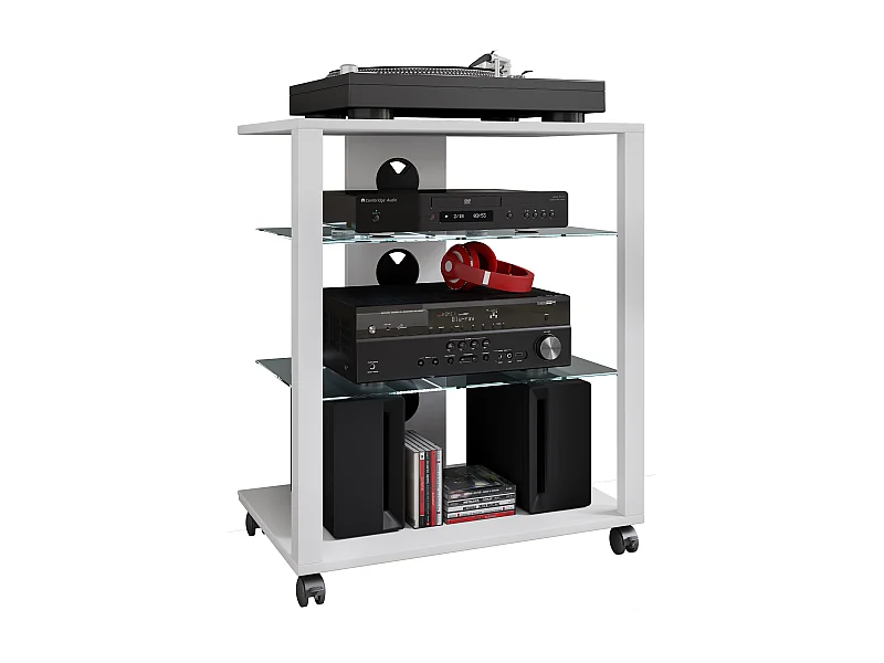 Hifi Möbel Rack Glas Phono Mediaregal Folas Rollen