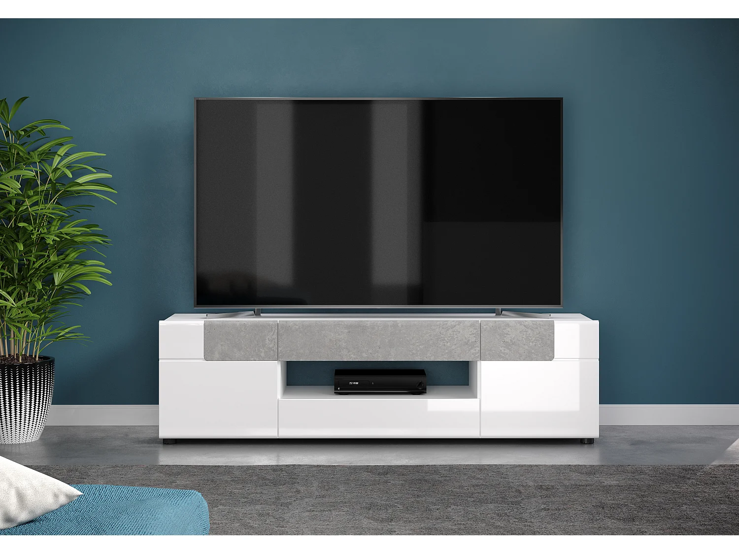 Tako wit en lichtgrijs cementgelakt tv-meubel 153 cm