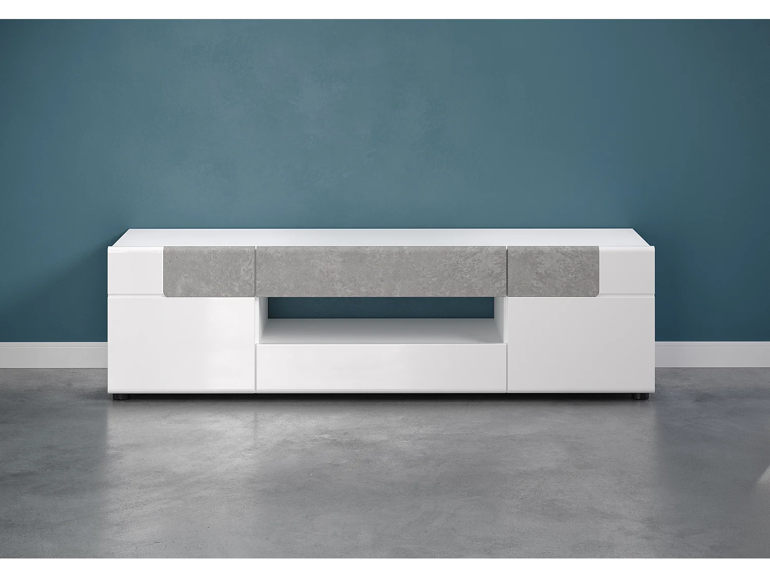 Tako wit en lichtgrijs cementgelakt tv-meubel 153 cm